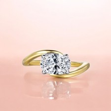Engagement Diamond Ring Lab Grown Oval 1.5 Carat IGI Certified 18k Yellow Gold
