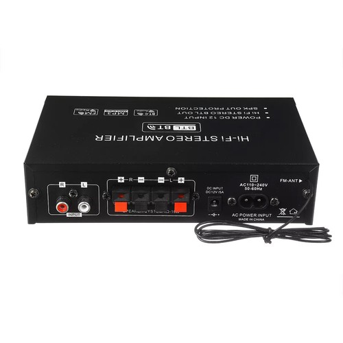 600W Bluetooth 5.0 Power Amplifier Stereo Amplifier Audio AMP Car&Home Black NEW - Picture 7 of 12