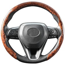 Universal Car Steering Wheel Cover Mahogany Wood Grain Interior Accessories Wrap