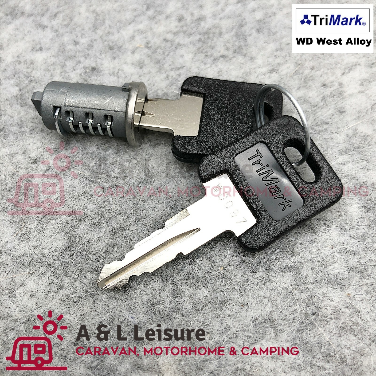 Caravan, Motorhome WD Door Lock Barrel + 2 KEYS - SHORT TANG West Alloy - WD135