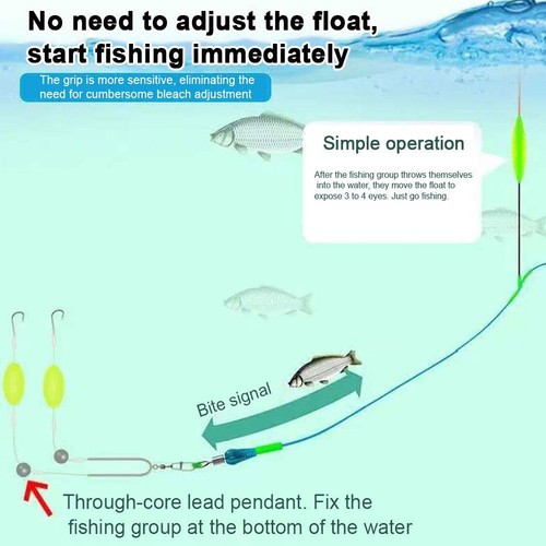 Double-Hook Reverse Bottom Rig Upgraded Version Boosts Hook Fishing Hook Set~ - Bild 12 von 21