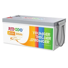 Redodo 24V 200Ah LiFePO4 Lithium Battery 200A BMS 5120Wh Energy 4000-15000 Cycle