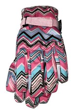 N'Ice Caps Girls Zig Zag Ski Gloves, 4-7 Years