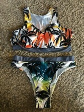 Women's Tropical Print Two Piece Bikini Set - LARGE