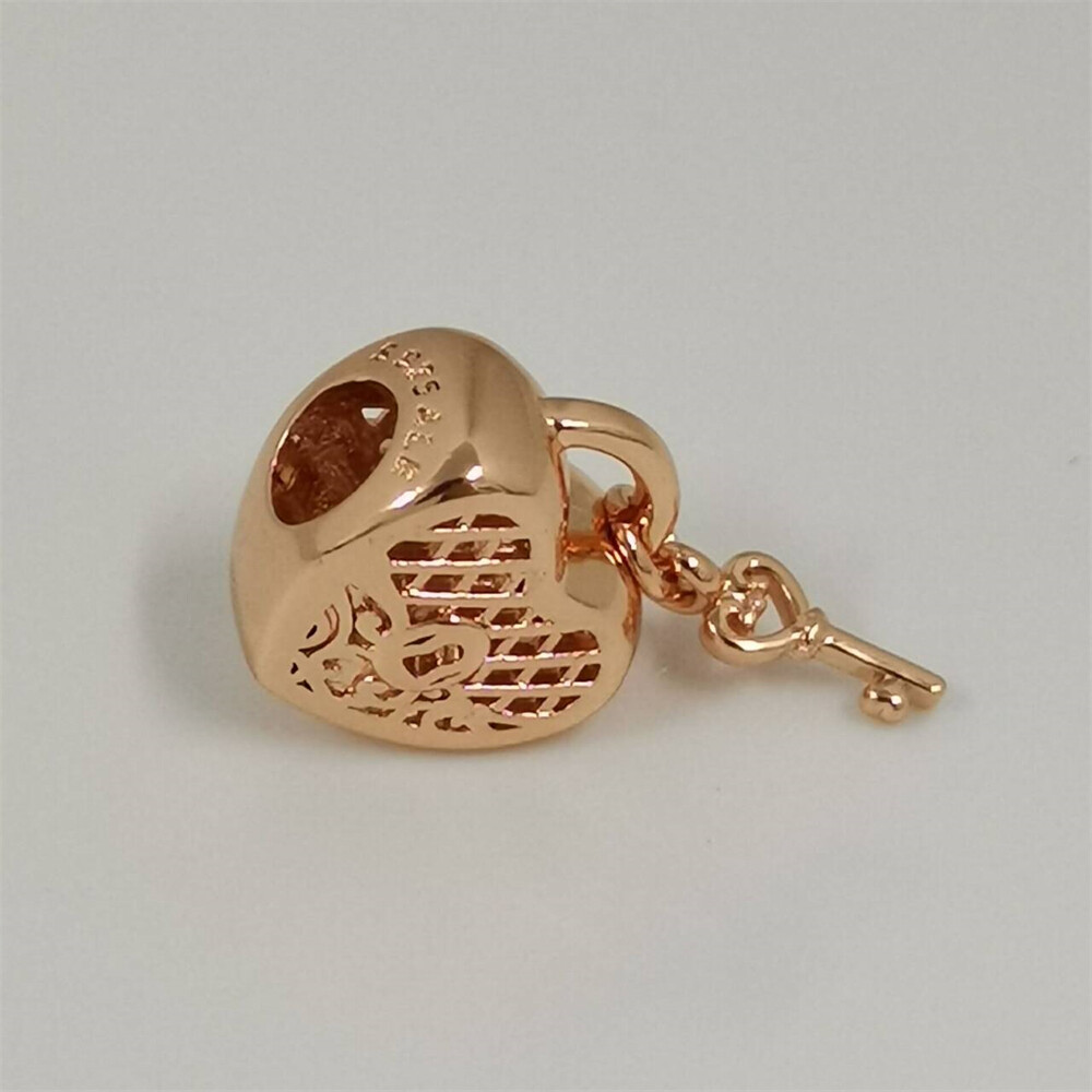 ALE Rose Gold Bead 18k Bracelet Charm in 925 Sterling Silver