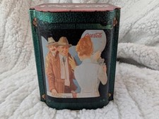 Coca~Cola Tin Box With Hinged Lid Stained-Glass Look Fountain Service