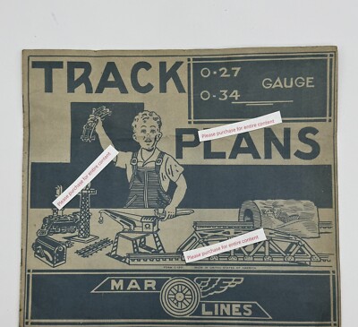 #P16 Vintage MARLINES Track Plans 8 Pg Booklet C-190 0.27 0.34 Model Railroad
