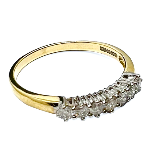 9ct Yellow Gold 0.25ct Diamond Eternity Ring. 7 Diamonds. Size P. 1.5g. NB458 - Picture 4 of 8