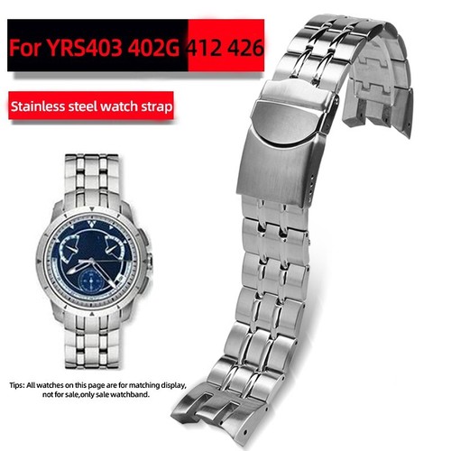 For Swatch YRS403 412 402G Arc Mouth Stainless Steel Watch Strap 21mm Bracelet
