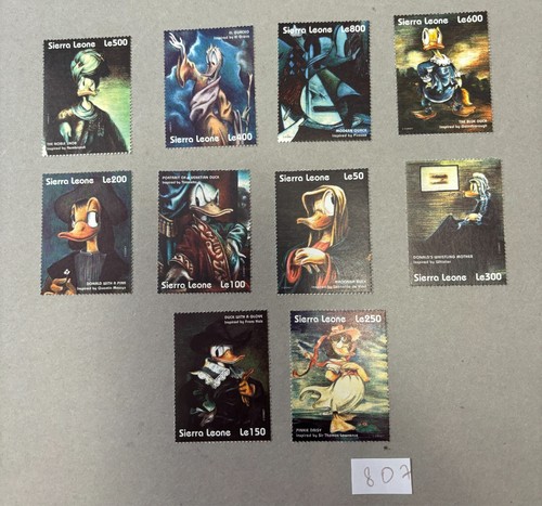 DD807 Sierra Leone MNH Disney Cartoni Animati Animazione Paperino Ritratti Arte - Foto 5 di 6