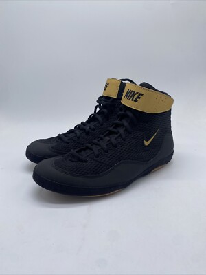 Nike Inflict 3 Wrestling Boxing Shoes Black Gold 325256-004 Men\'s Size 14 Nike Inflict 3 Black Gold Swoosh Boxing Wrestling Shoes  main image 3