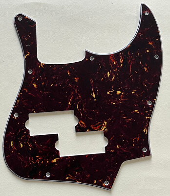 Brown Tortoise Pickguard Fit Top Jazz Bass With PB Pickup Hole Guitar Parts