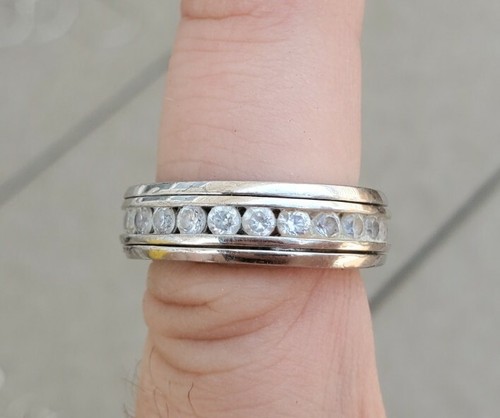 DM Sterling Silver Cz Wraparound Ring Designer Signed 925 - Picture 6 of 12