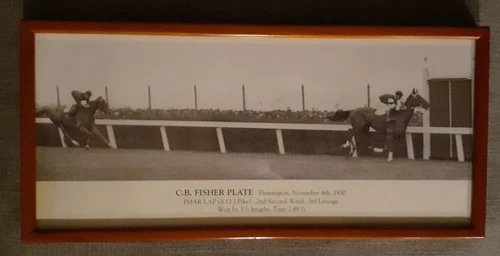 C.B. Fisher Plate Flemington November 8th 1930 Phar Lap Framed Print 40cmx18.5cm