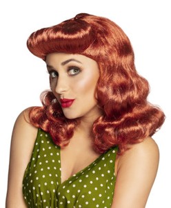 red 1940s wig