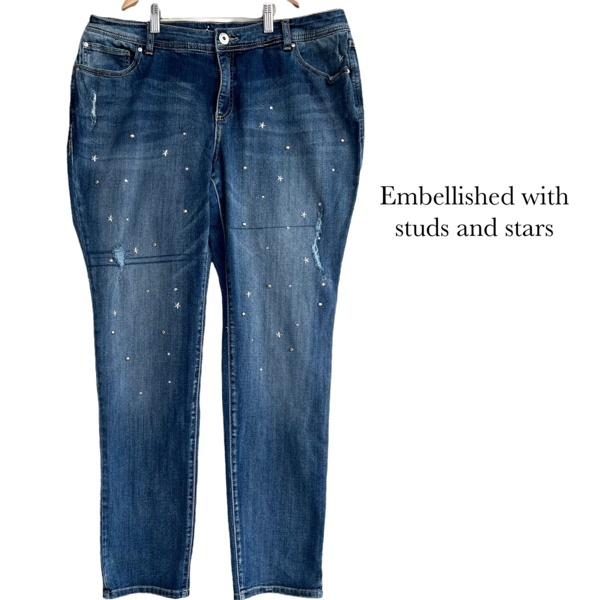 INC Denim Boyfriend Slim Tech Fit Jeans Women's Size 16