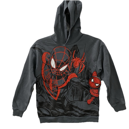 Marvel Spiderman Hoodie Jungen Jugend 4-16 Sweatshirt Grau Pullover Taschen Neu - Bild 1 von 14