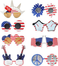 American Flag Glasses 8Pcs, Fourth 4Th of July Party Accessories, USA