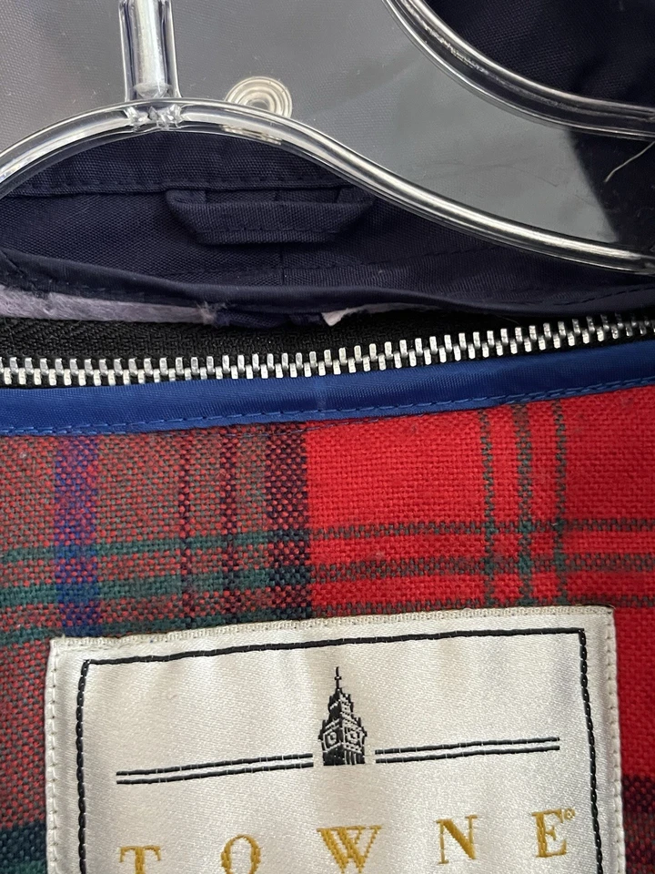 Chaqueta de Colección London Fog Towne Abrigo Azul Extraíble a Cuadros Forro Rojo Invierno LP Foto 4 de 4