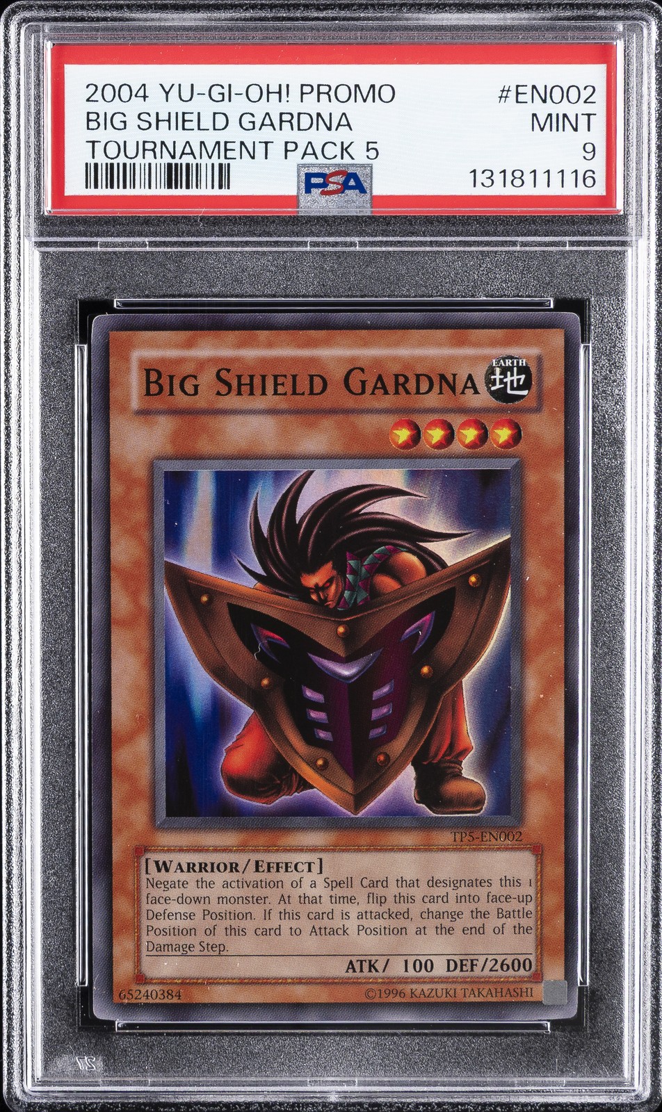 2004 YU-GI-OH! PROMO TP5-TOURNAMENT PACK 5 #EN002 BIG SHIELD GARDNA PSA 9