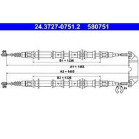 Seilzug Feststellbremse ATE 24.3727-0751.2 FüR Opel Vectra B CC