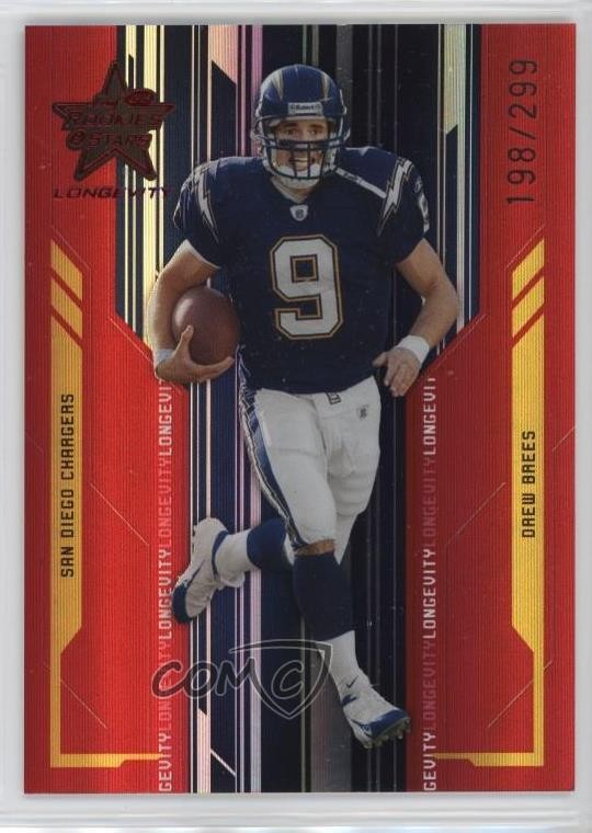 2005 Leaf Rookies & Stars Longevity Ruby /299 Drew Brees #80 HOF gi3