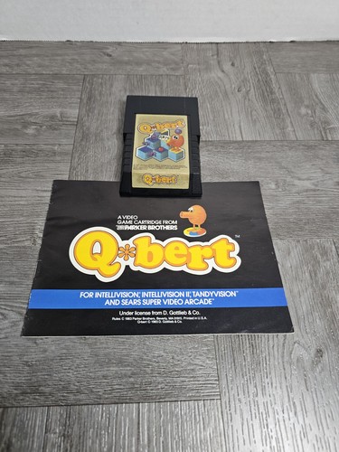Mattel Intellivision - Q*Bert Qbert - Videospiel Cartridge & Handbuch