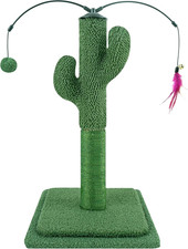 YUNIQUE 23.6" Cat Scratching Post, Cactus Scratcher with Green Square