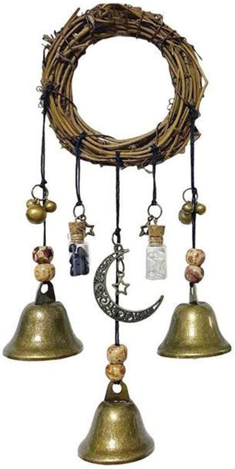 Handmade Hanging Witch Bells Protection Door Hangers Witch Wind Chimes Wreath Ma