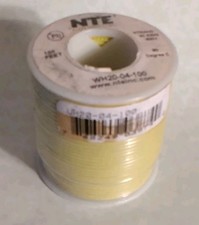 NTE-WH20-04-100, HOOK UP WIRE, 20 AWG, STRANDED, YELLOW, 300V, 100FT ROLL, NEW
