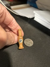 Vintage Ducks Unlimited 1983 Duck Call Lapel Pin Wood Miniature Hunting Decoy