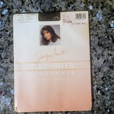 Vintage Jaclyn Smith Silky Sheer Light Panty Pantyhose Off Black Size D