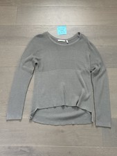 Helmut Lang High Low Crewneck Sweater Gray Womens Large Knit