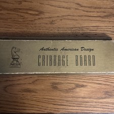 Drueke Cribbage Board Hardwood vintage box and instructions