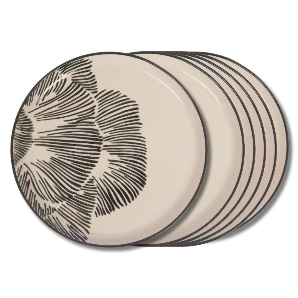 Assiette plate Eva 26 cm grès lot de 6 vaisselle Amadeus 26x26 cm table