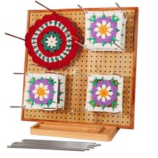 11.8" Crochet Blocking Board with 16 Pins/Pegs, Granny Square Blocking Boards...