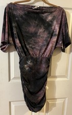 Fashion Nova Women's Tie Dye Boat Neck Side Ruching Dress Size Small