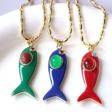 Fashion Colorful Goldfish Pendants For Jewelry Making Necklace Accessories