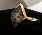 10K Yellow Gold KITE-SHAPE MOSS AGATE Band RING Sz 7 Vintage TESTED 2.89gr — photo 8