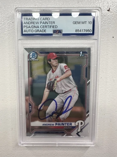 2021 Bowman Chrome Draft Andrew Painter Auto Psa DNA Psa 10 Auto BDC-10 1st