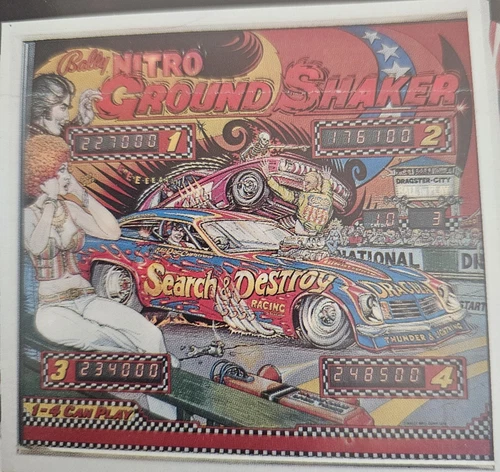 ORIGINAL BALLY NITRO GROUND SHAKER PINBALL MACHINE PROMO FLYER 