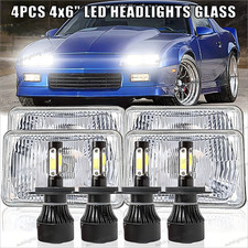 4pcs 4x6 Led Headlights Hilo Drl Fit For Chevrolet 1982-1992 Camaro Iroc-z Z28