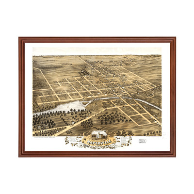 Old Map of Naperville, IL 1869 - Vintage Naperville Illinois
