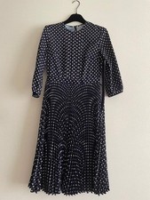 Prada Women's Dot Pattern Pleated Dress S Pre-Owned