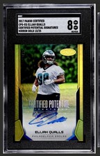 Elijah Qualls 2017 Certified Potential Signatures Rookie Mirror Gold 13/25 RC