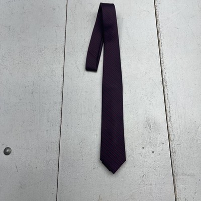 The Tie Bar Tie Mens One Size Red 100% Silk Ladder Stripe Skinny Necktie