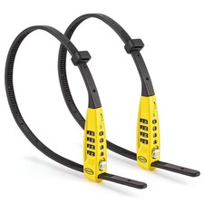 CXWXC Zip Tie Lock - 4-Digit Combo Cable Locks for Bike 45CM, 2PC - Yellow 