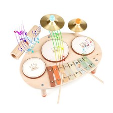 Drum Set - 9 in 1 Musical Instruments for for Toddlers 3 , Wooden M... Fast Ship