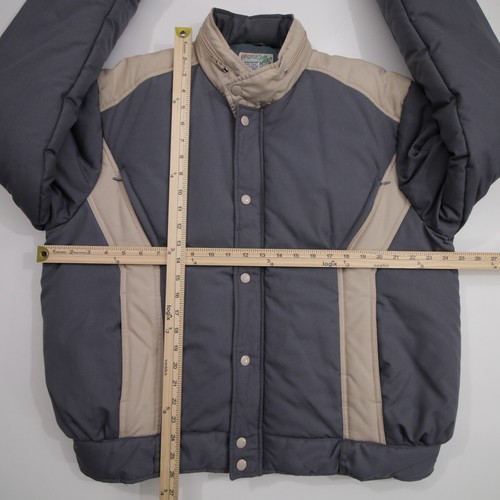 Vintage Outdoor Exchange Puffer Bomber Jacket Large Gray Colorblock Mens 80s 90s - Picture 9 of 20