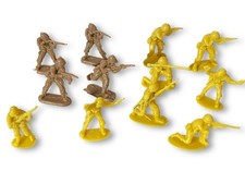 Lot of 12 Micro 1 Inch Army Men Yellow  Brown